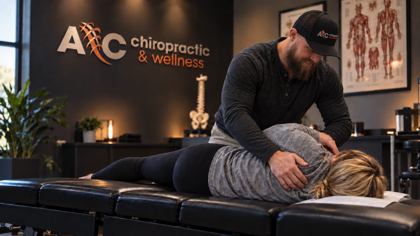 Dr. Aaron providing chiropractic care